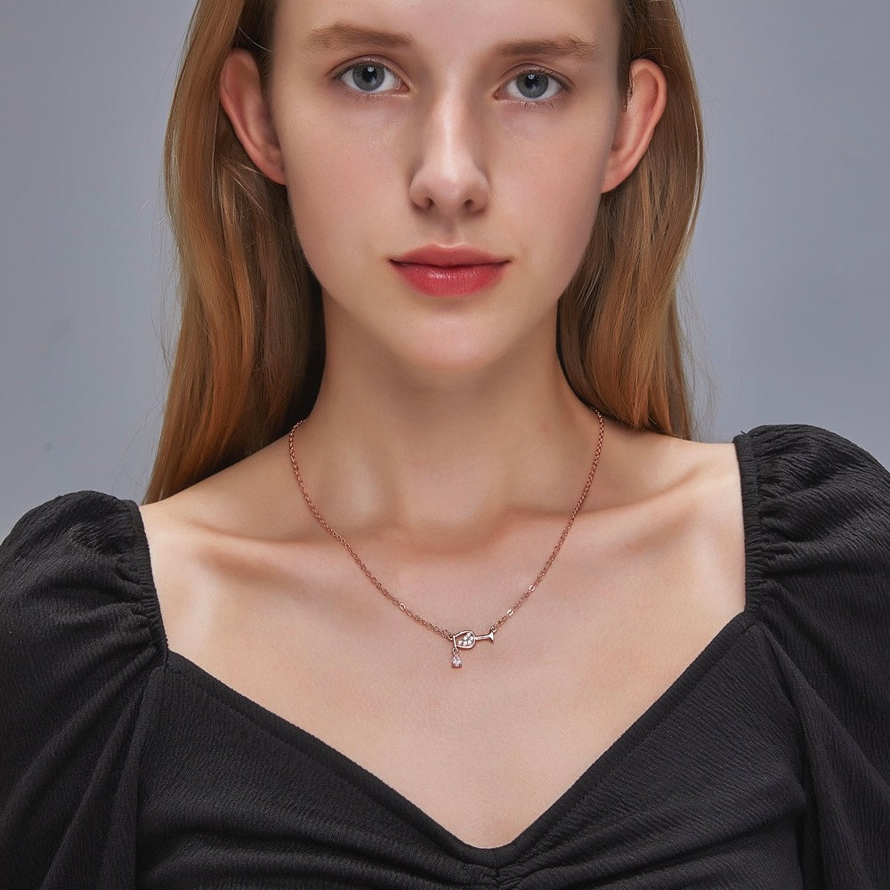 Silver Wine Cup Necklace