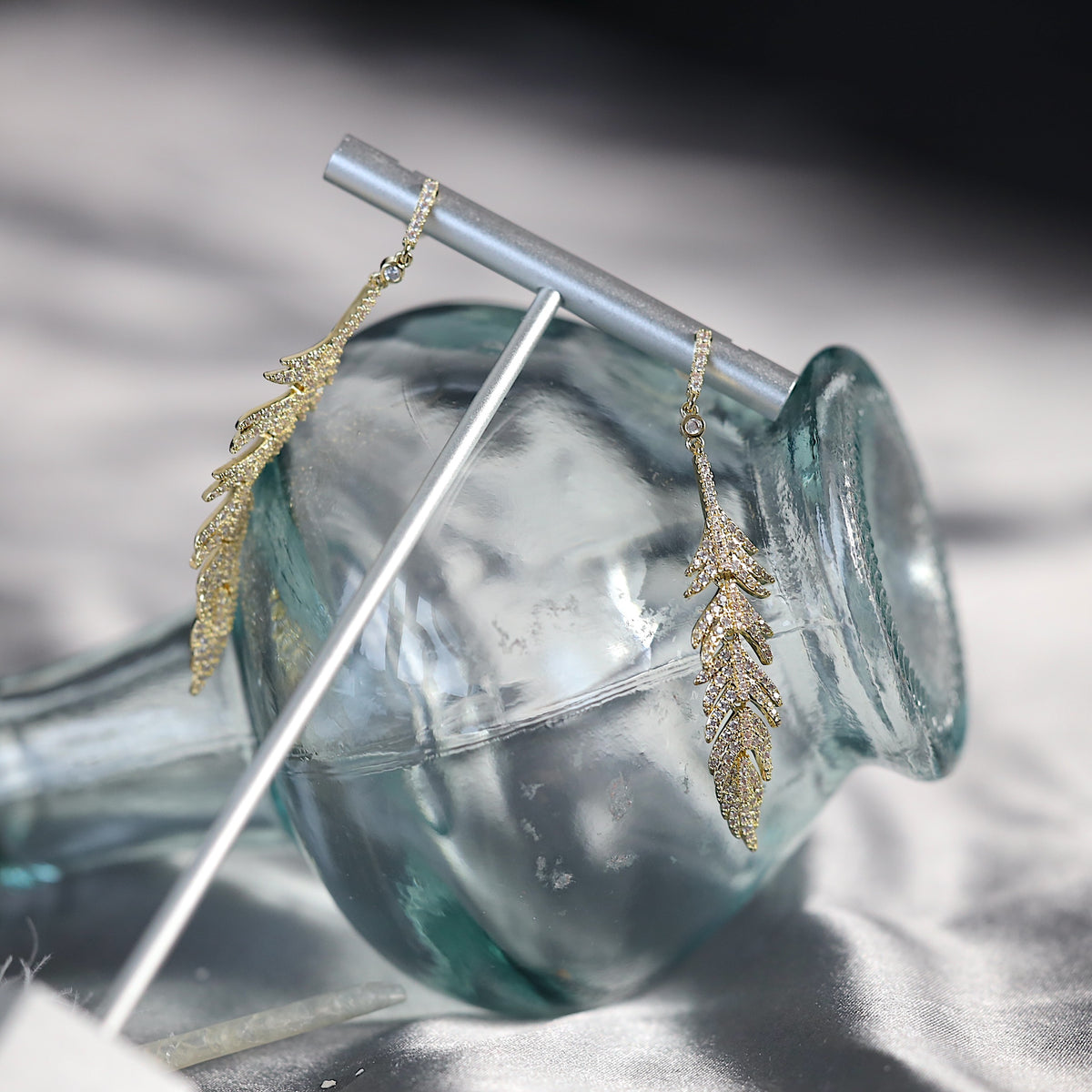 Gold Leaves Dangle Earrings