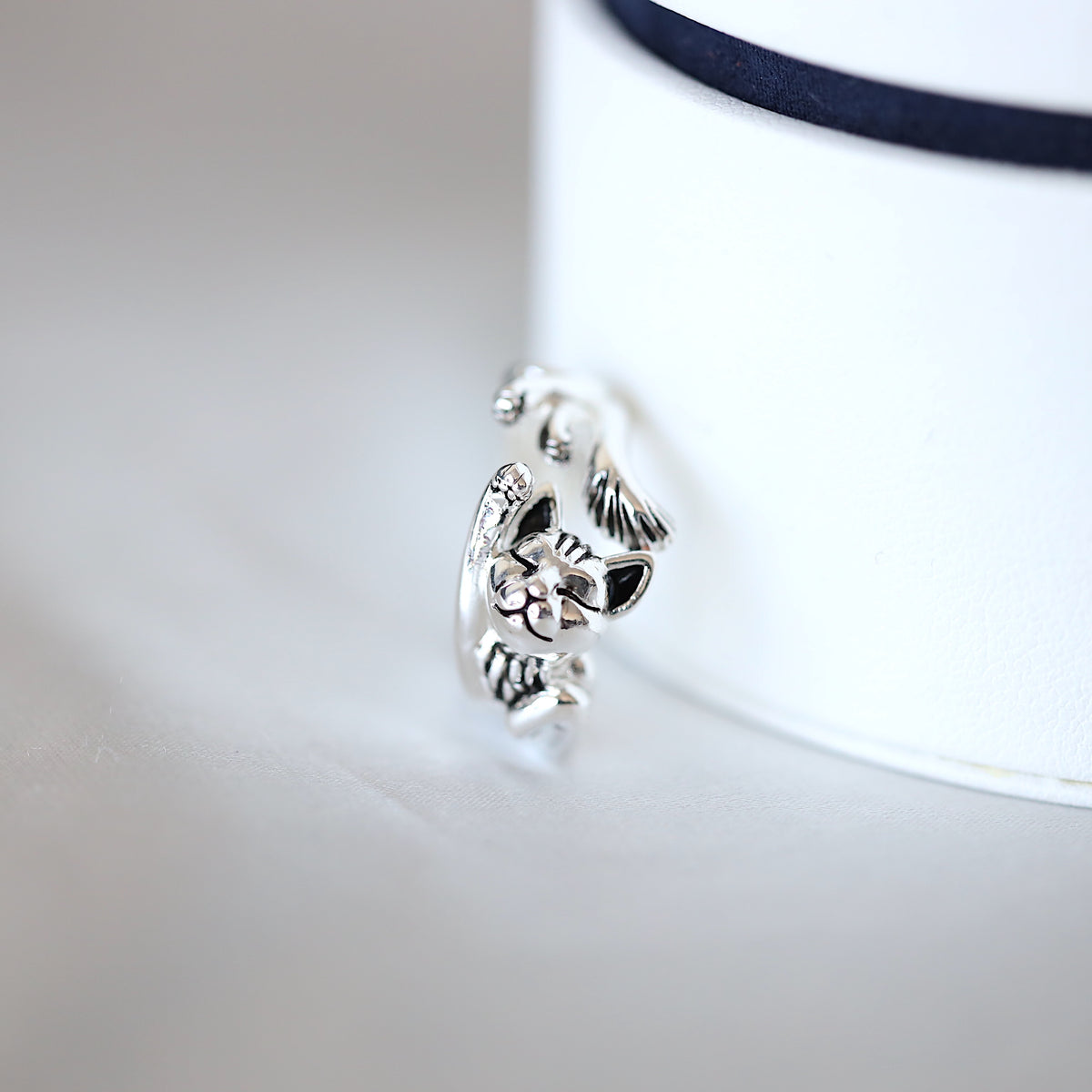 Dreaming Cat Silver Ring