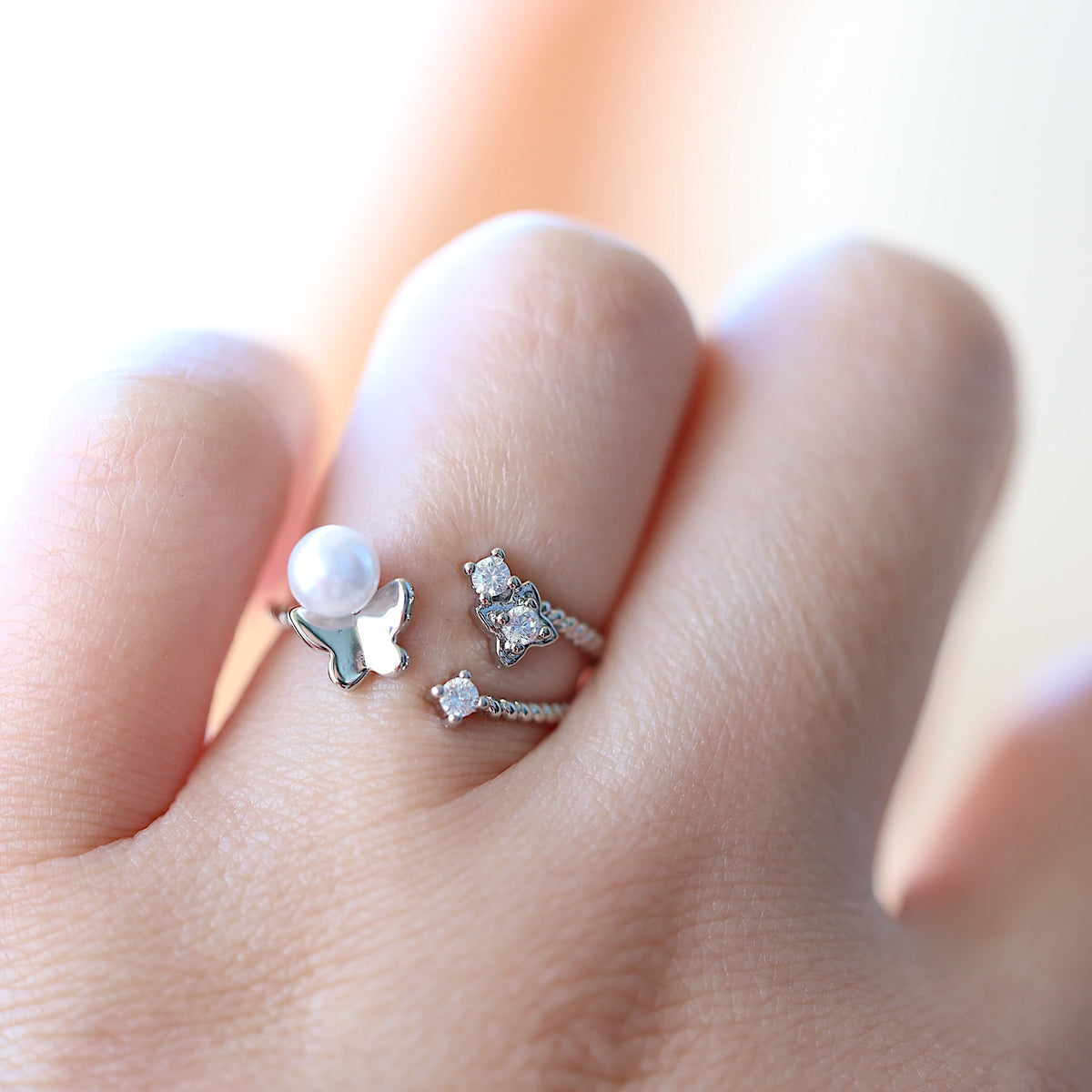 Butterfly Pearl Ring