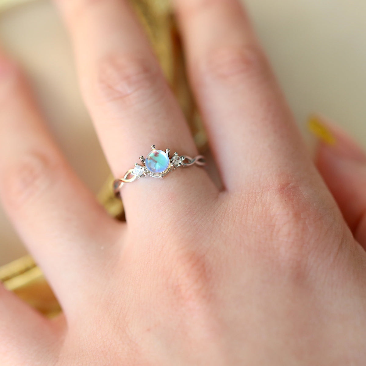 Moonstone Lace Band Ring