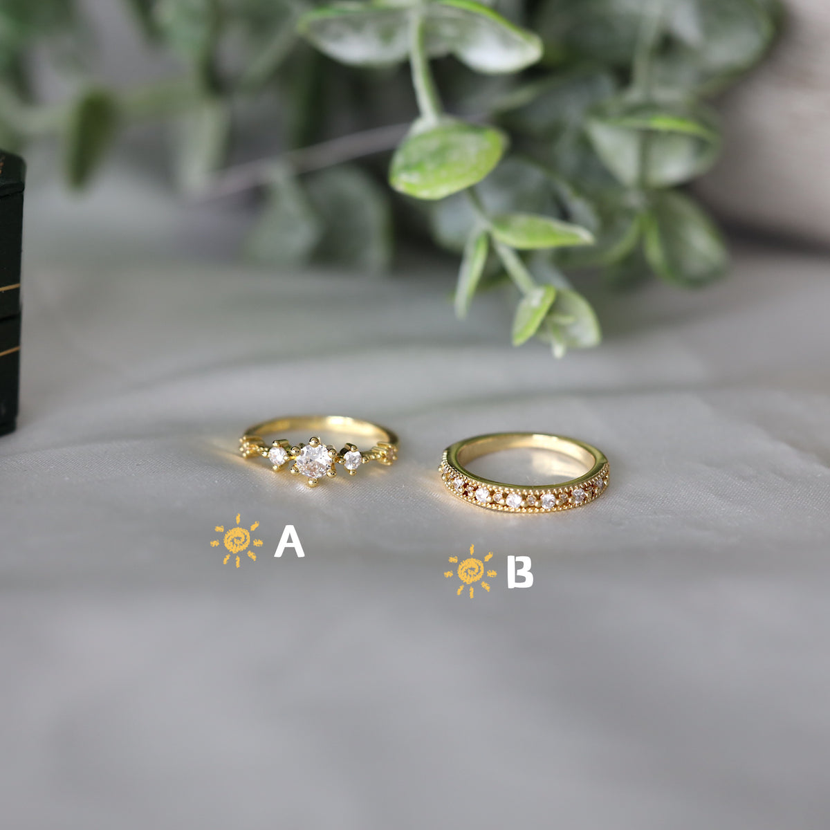 Tiny Band Crystal Ring