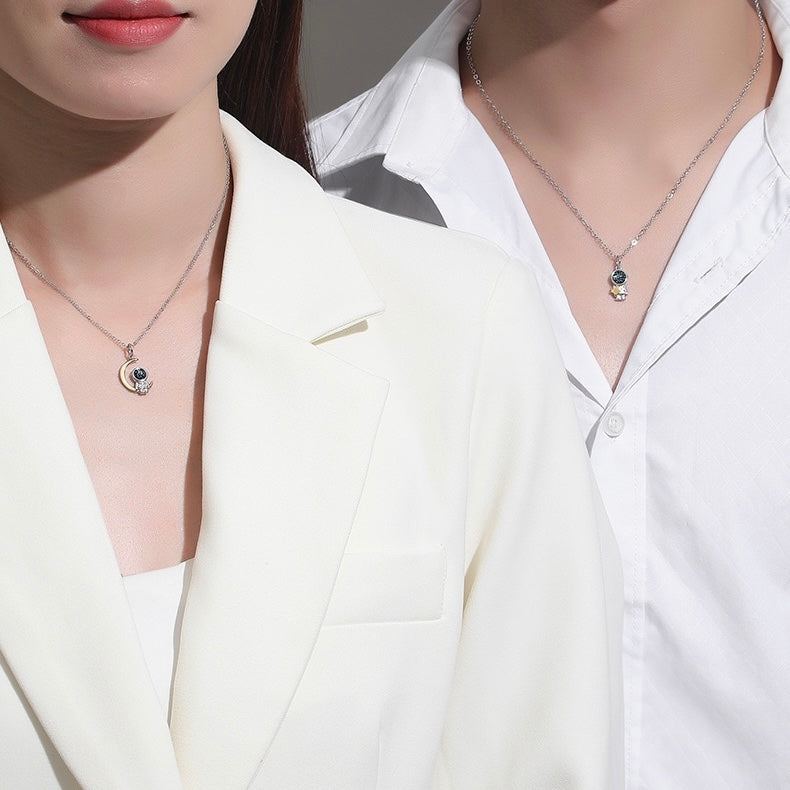 Star and Moon Spaceman Necklaces
