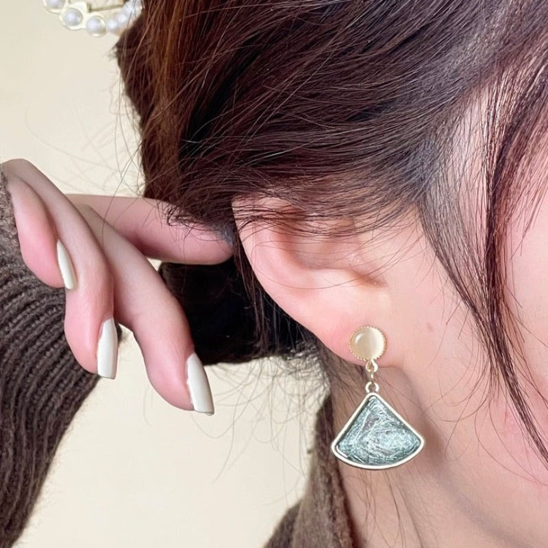 Triangle Crystal Drop Earrings