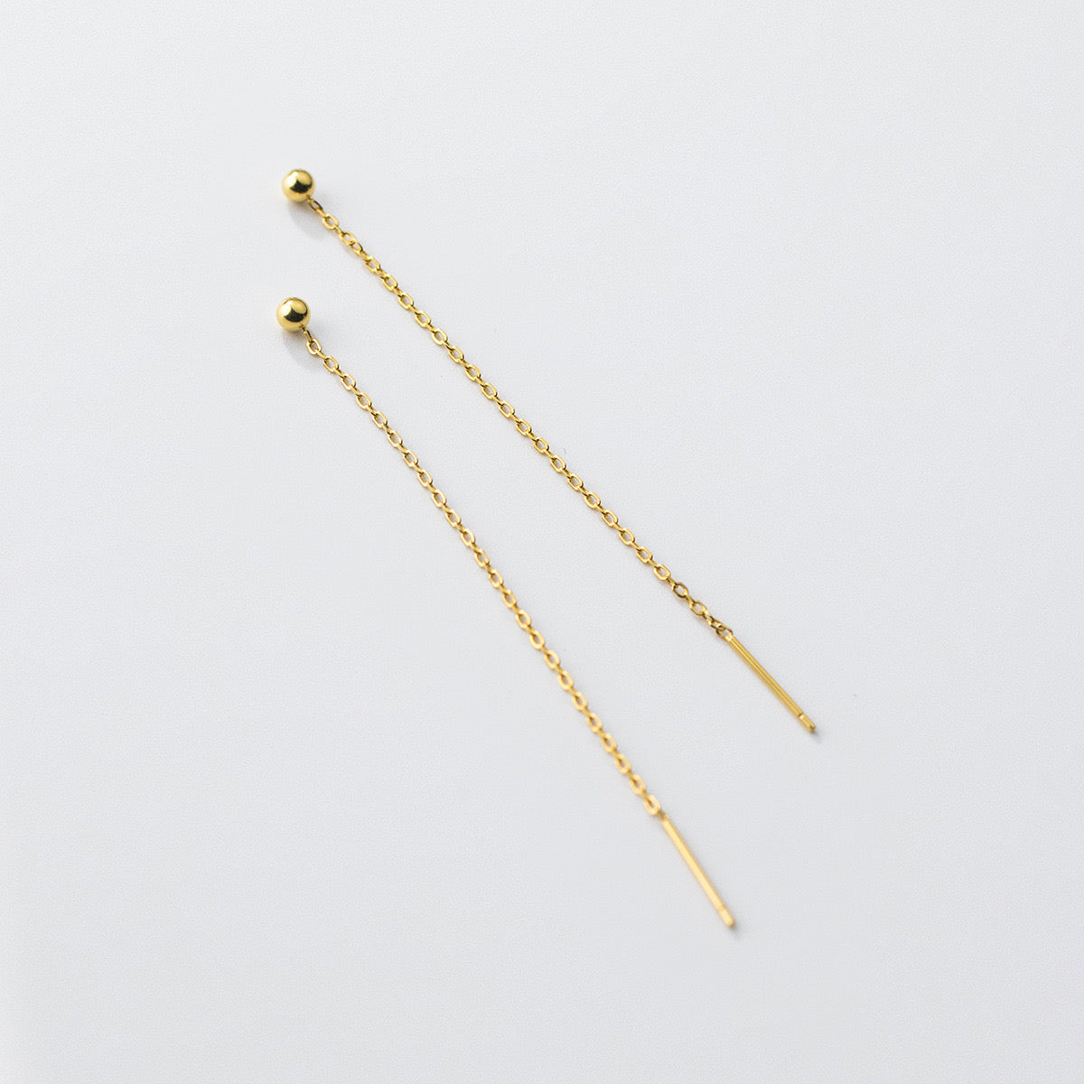 Ball Drop Chain Threader Earrings