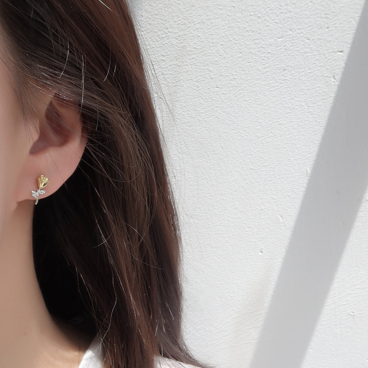 Tiny Rose Flower Studs Earrings