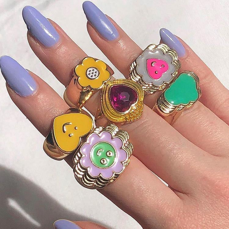 Colorful Y2K Rings