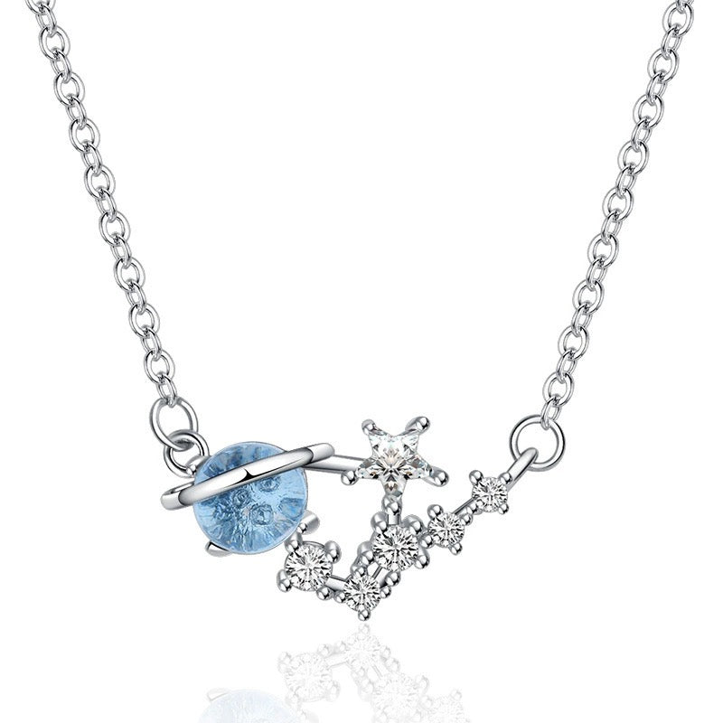 Blue Circle Gem Necklace