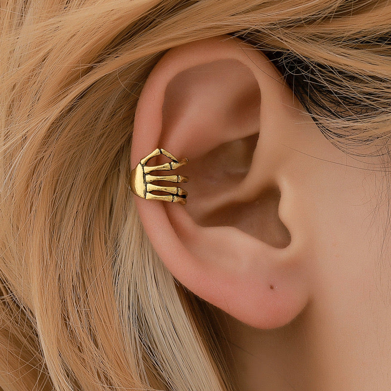 Skeleton hand ear cuffs