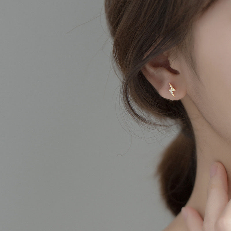 Silver Lightning stud earrings