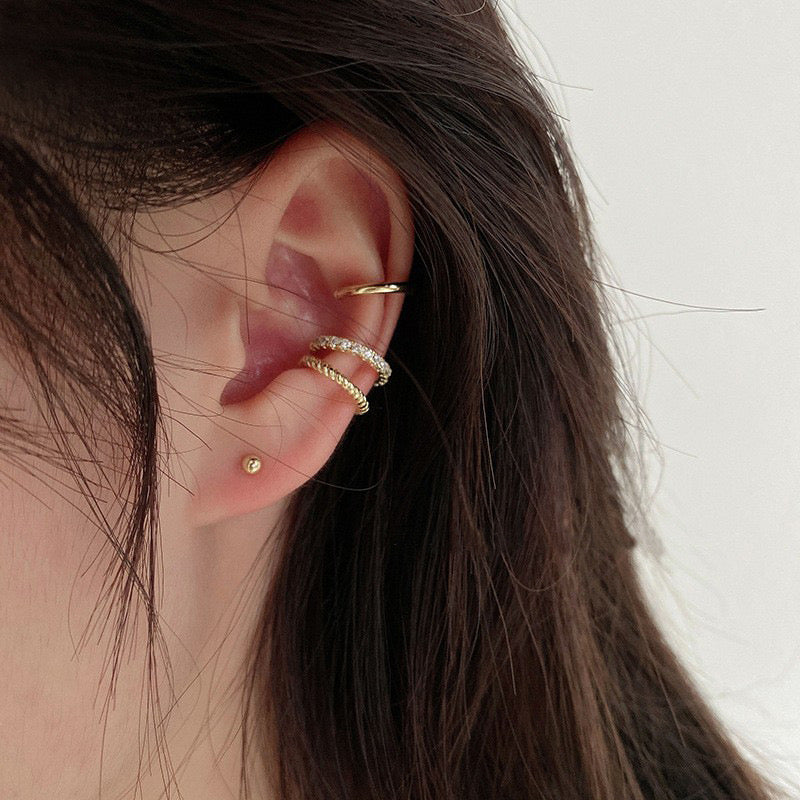 3 Pieces Gold Ear Cuffs Set
