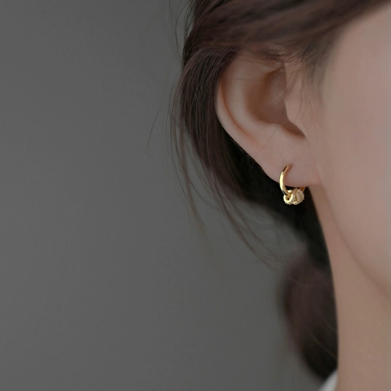 Moving Hoops Huggie Earrings