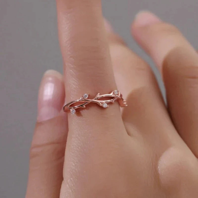 Silver Vine Leaves Ring