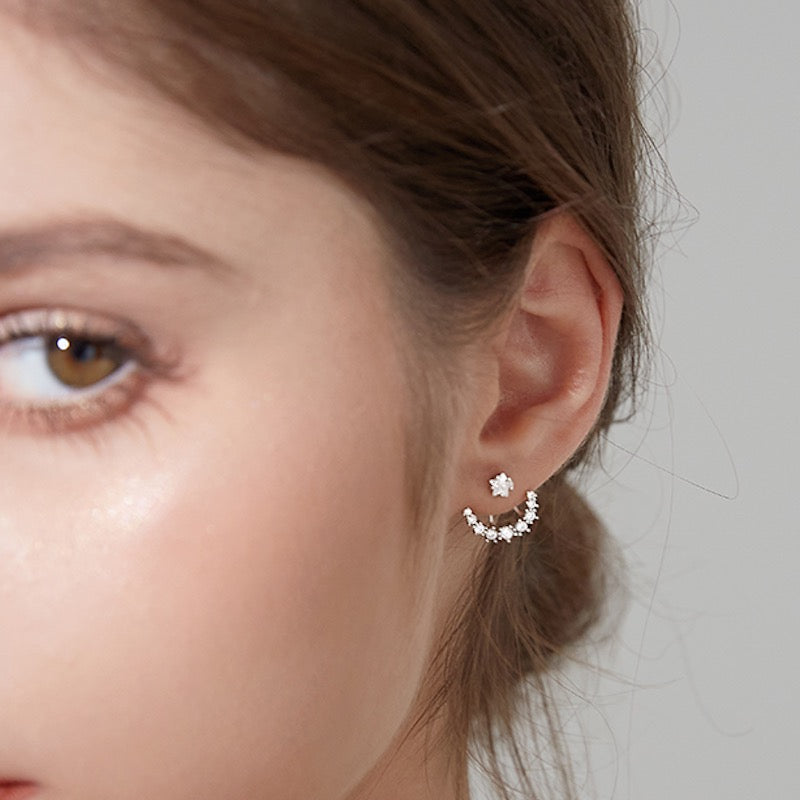 Two Pieces CZ Ear Jacket
