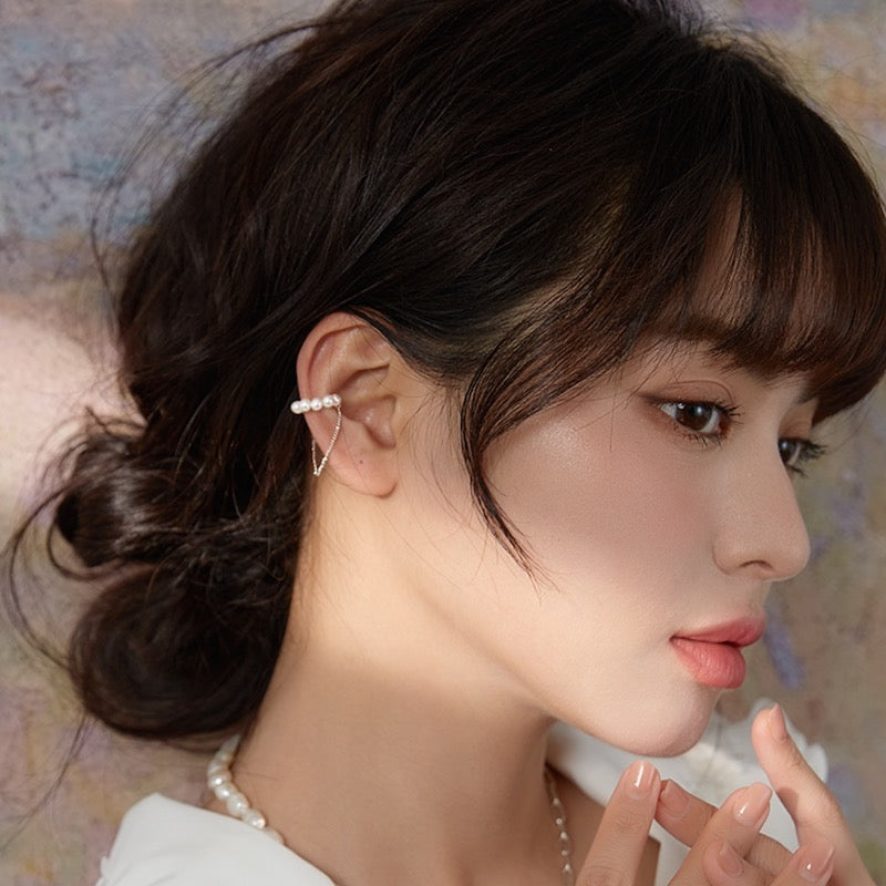 Pearl Chain Ear Cuffs