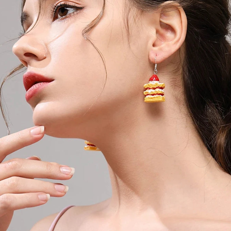 Strawberry Cake Dangle Earrings