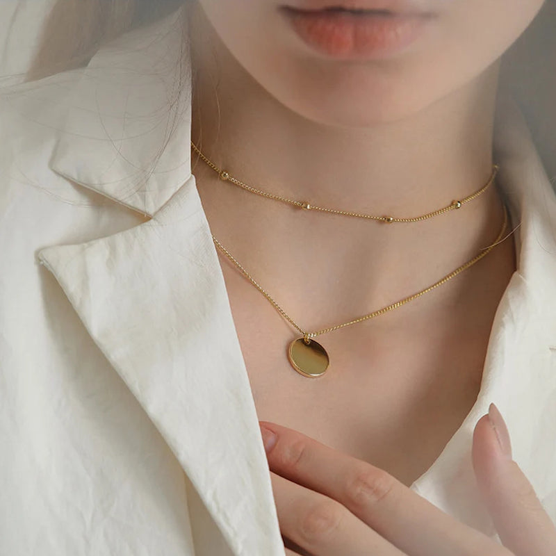 Gold Disc Necklace