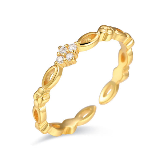 Thin Band Crystal Ring