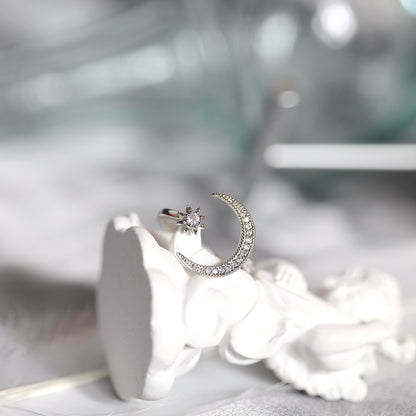 Moon and Star Ring