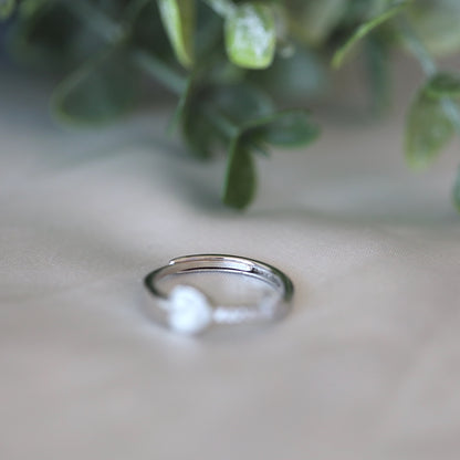 White Heart CZ Ring