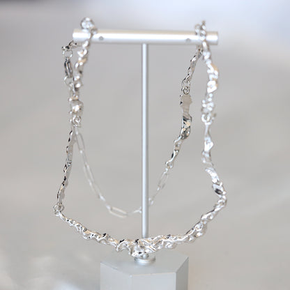 Solver Metallic Lava Necklace