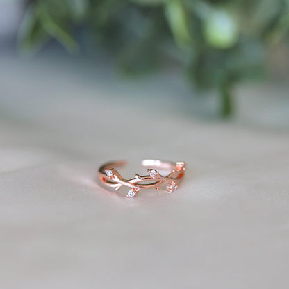 Silver Vine Leaves Ring