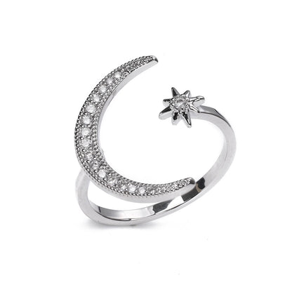 Moon and Star Ring