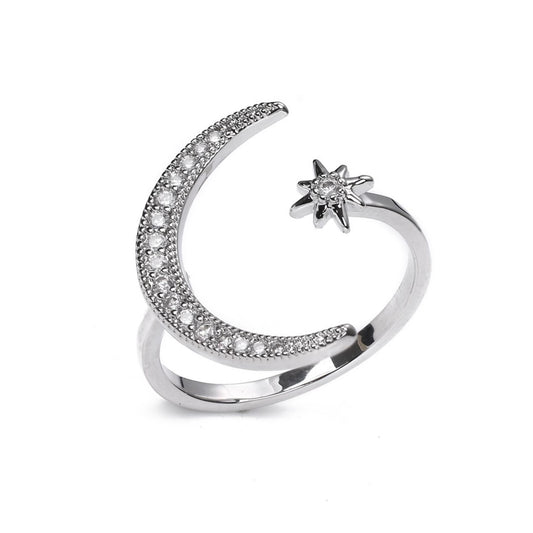 Moon and Star Ring