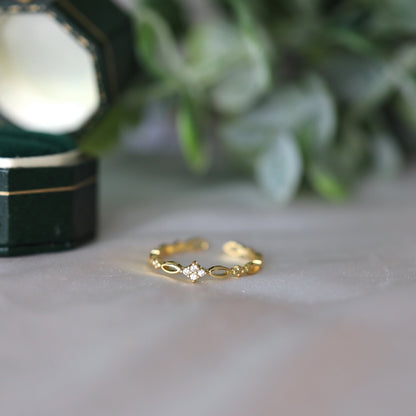 Thin Band Crystal Ring