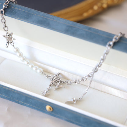 Pearl Beaded Starburst Necklace