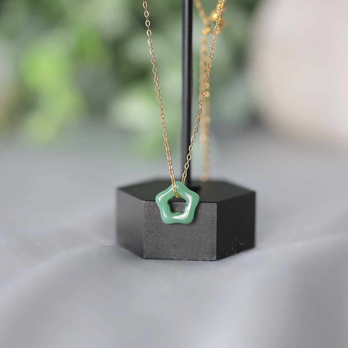 Green Jade Flower Necklace