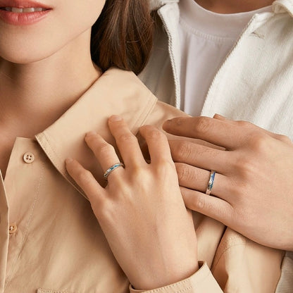 Mountain & Ocean Couple Rings
