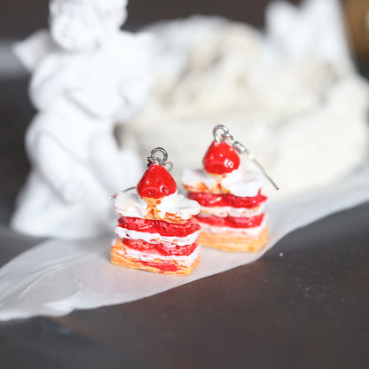 Strawberry Cake Dangle Earrings