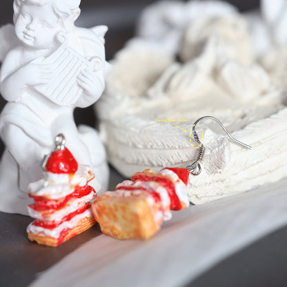 Strawberry Cake Dangle Earrings