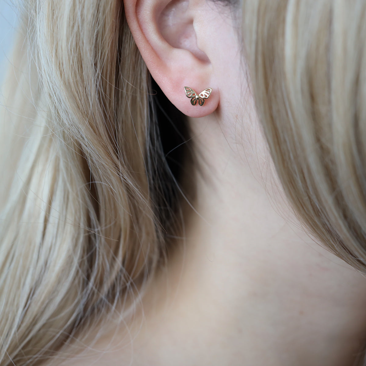 Tiny Butterfly Ear Studs