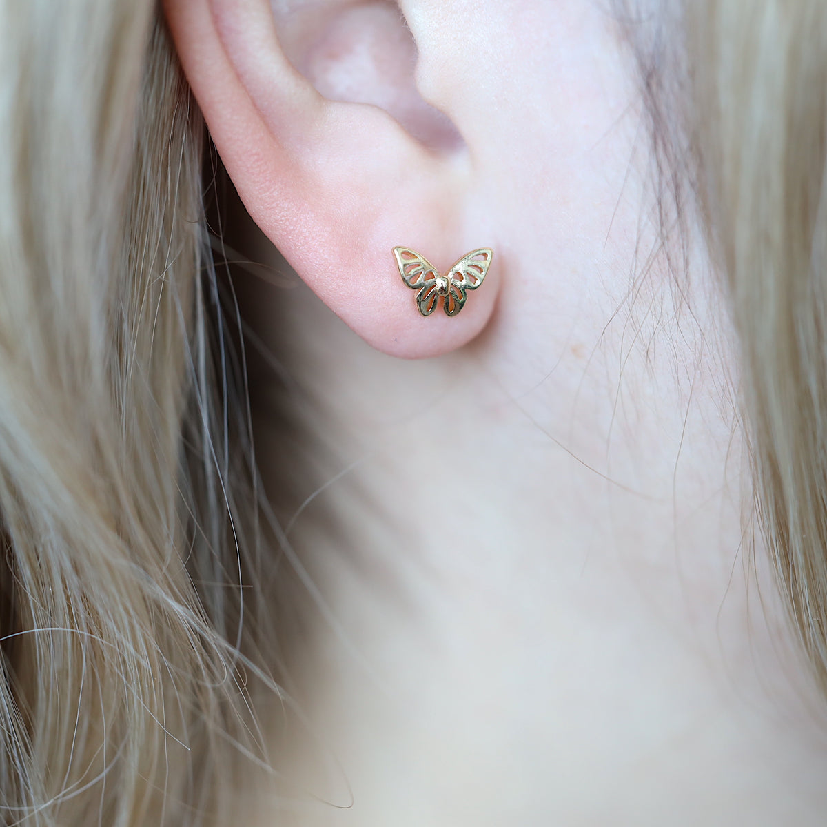 Tiny Butterfly Ear Studs