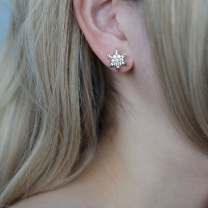 Silver Snowflake Earrings