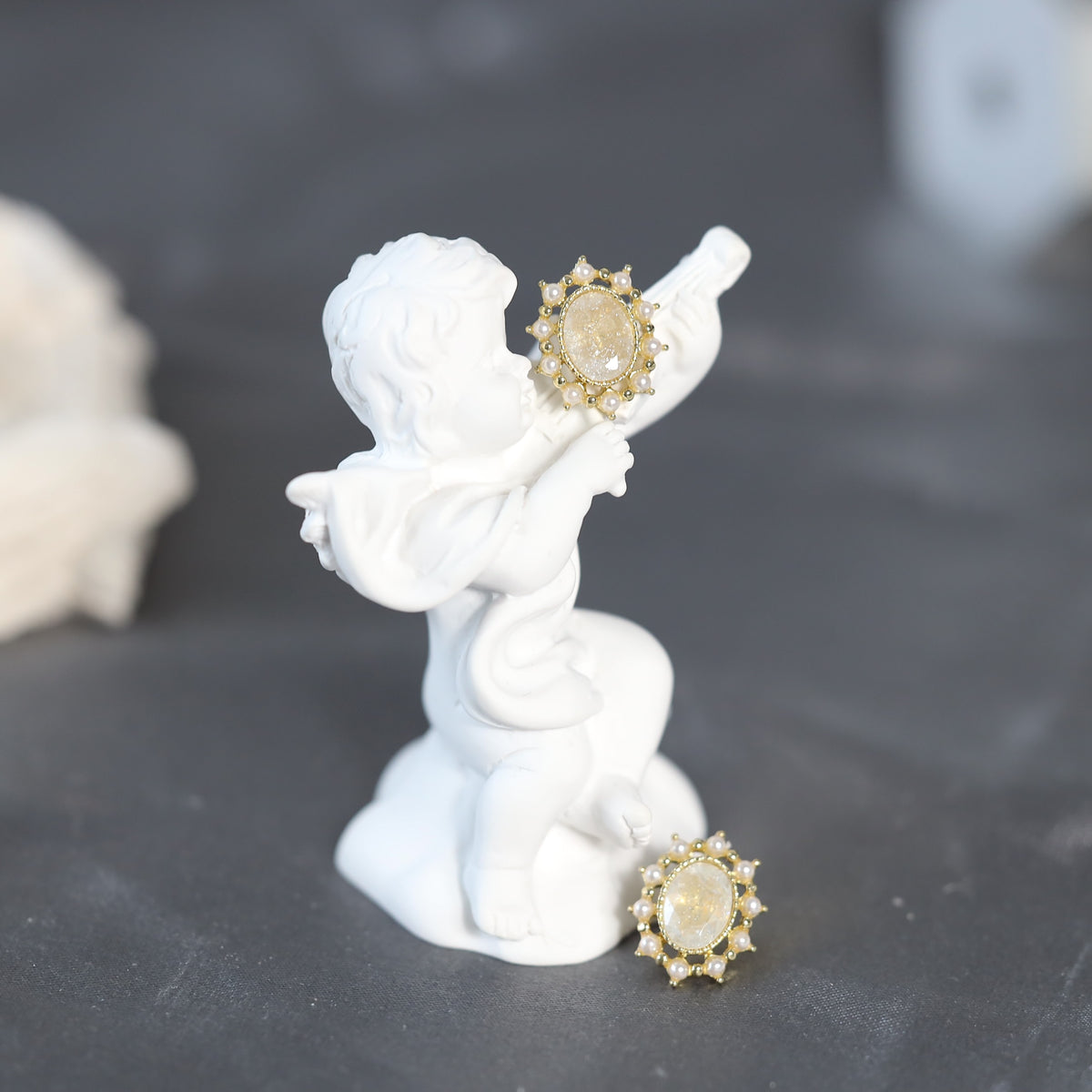 Pink Quartz Heart Ear Studs