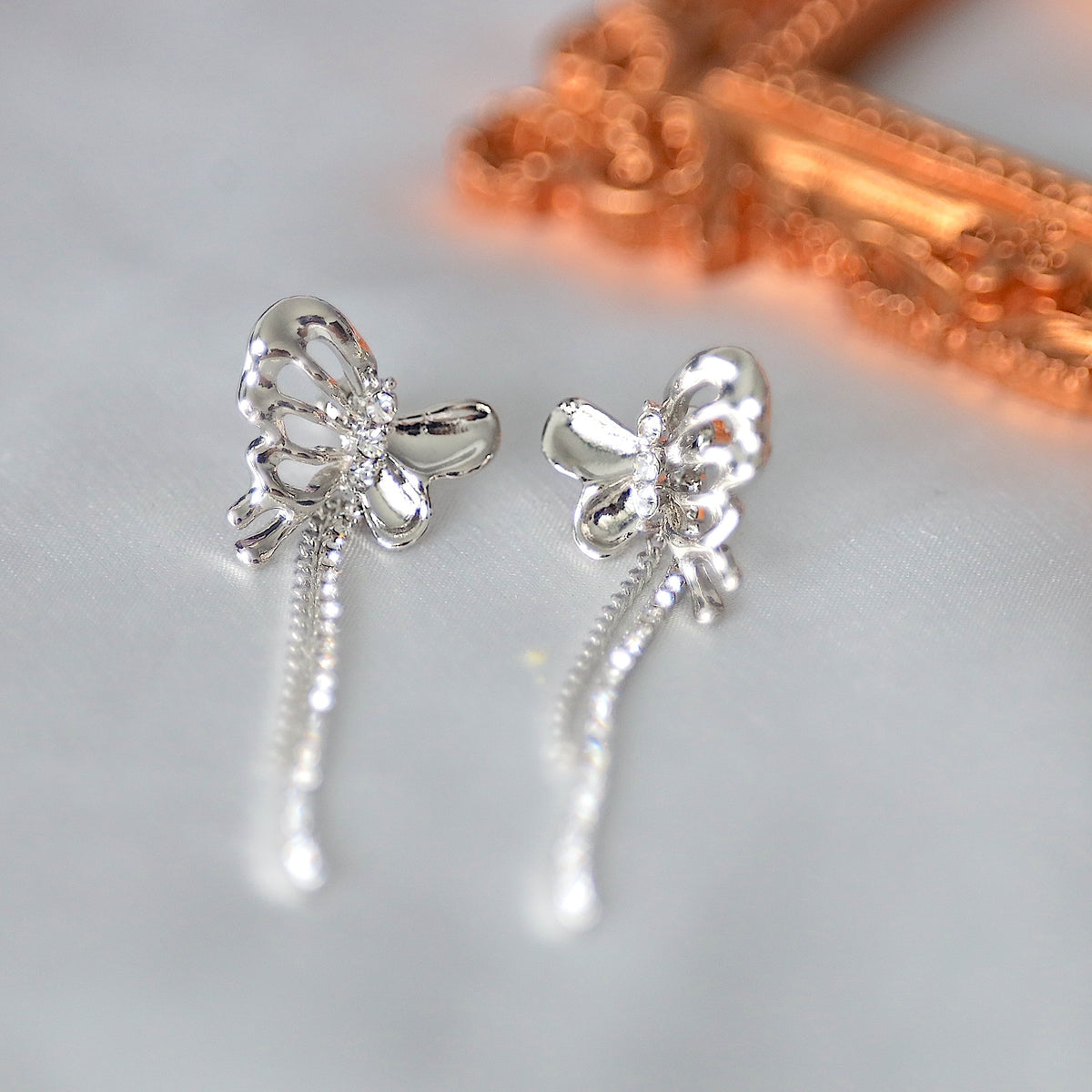 Set of 2 Metallic Butterfly Ear Cuffs