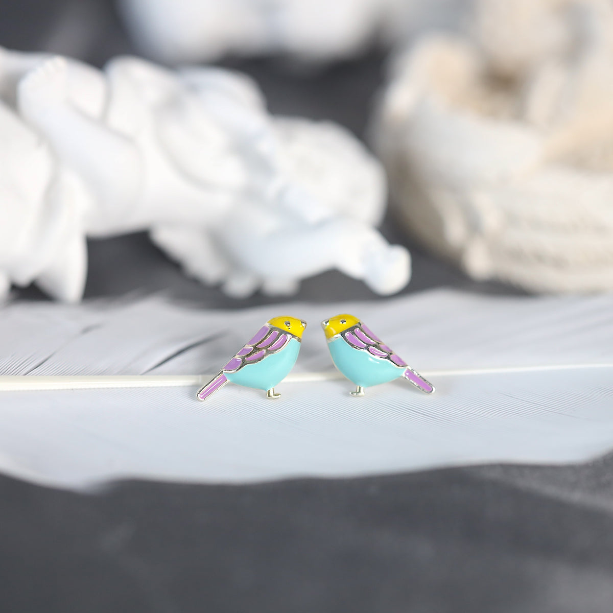 Small Bird Studs Earrings
