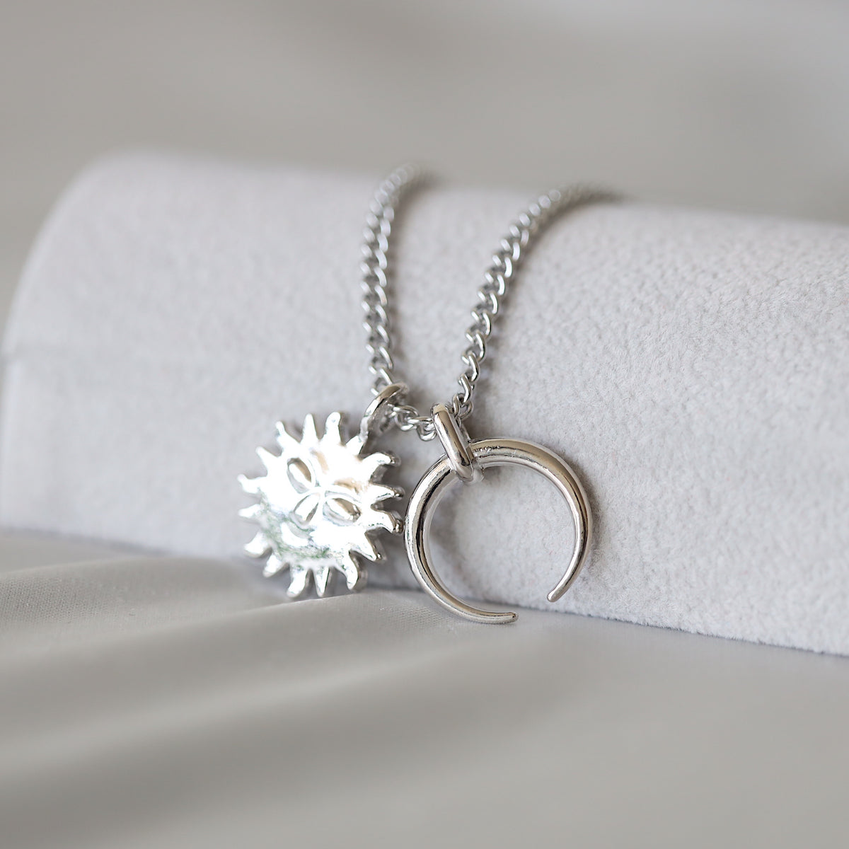 Silver Sun & Moon Necklace