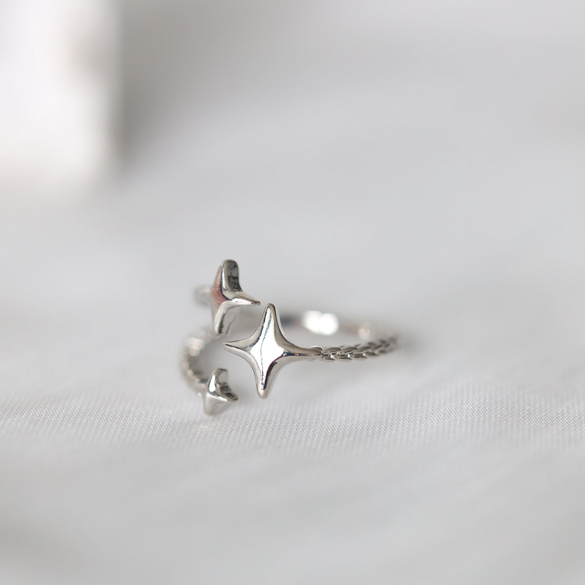 Triple Stars Dainty Gold Ring
