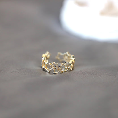 Wide Star Band Ring