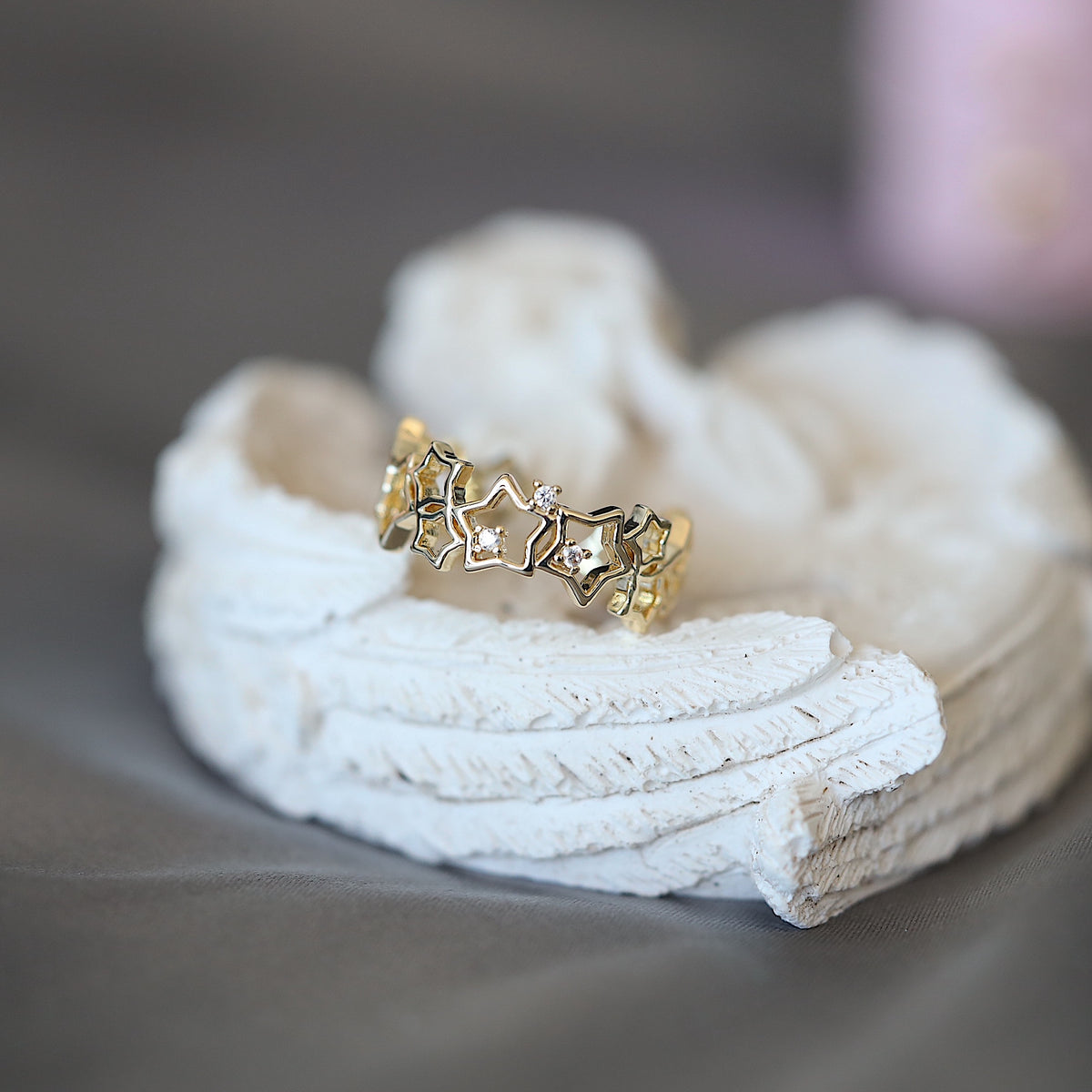 Wide Star Band Ring