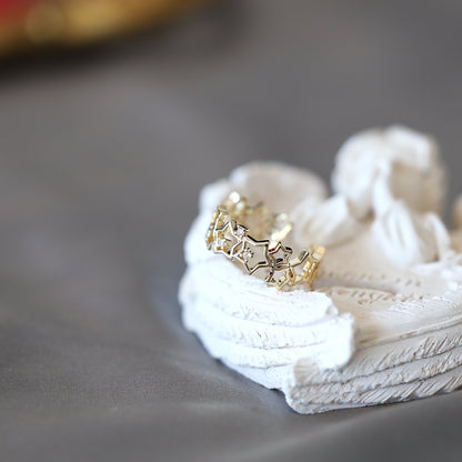 Wide Star Band Ring