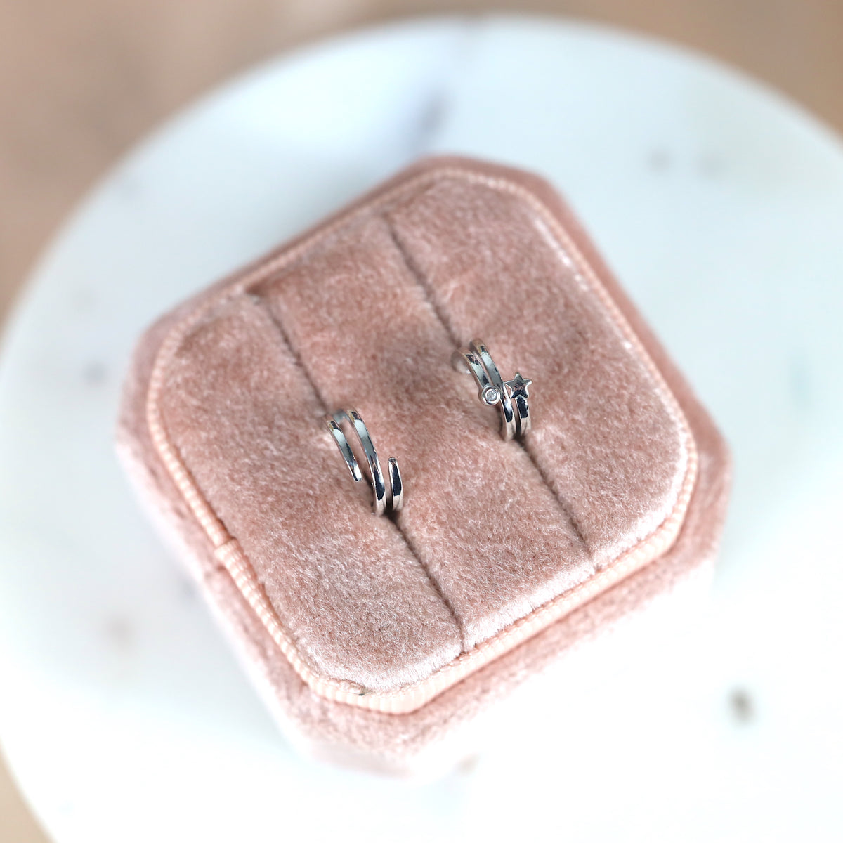 Set of 2 Silver star ear cuffs