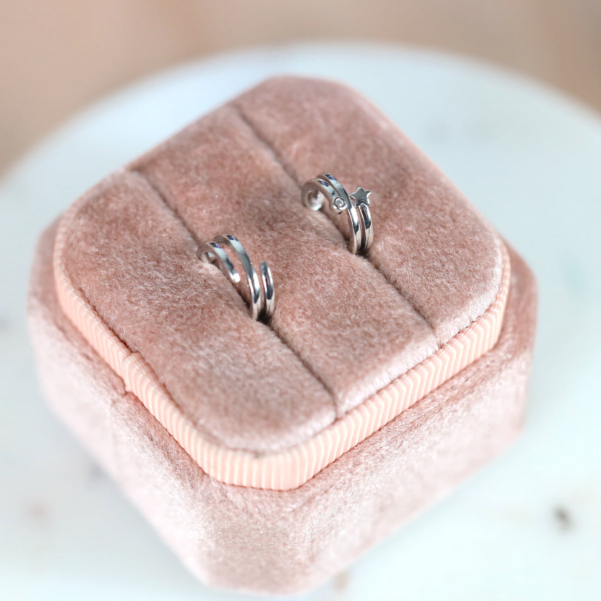 Set of 2 Silver star ear cuffs