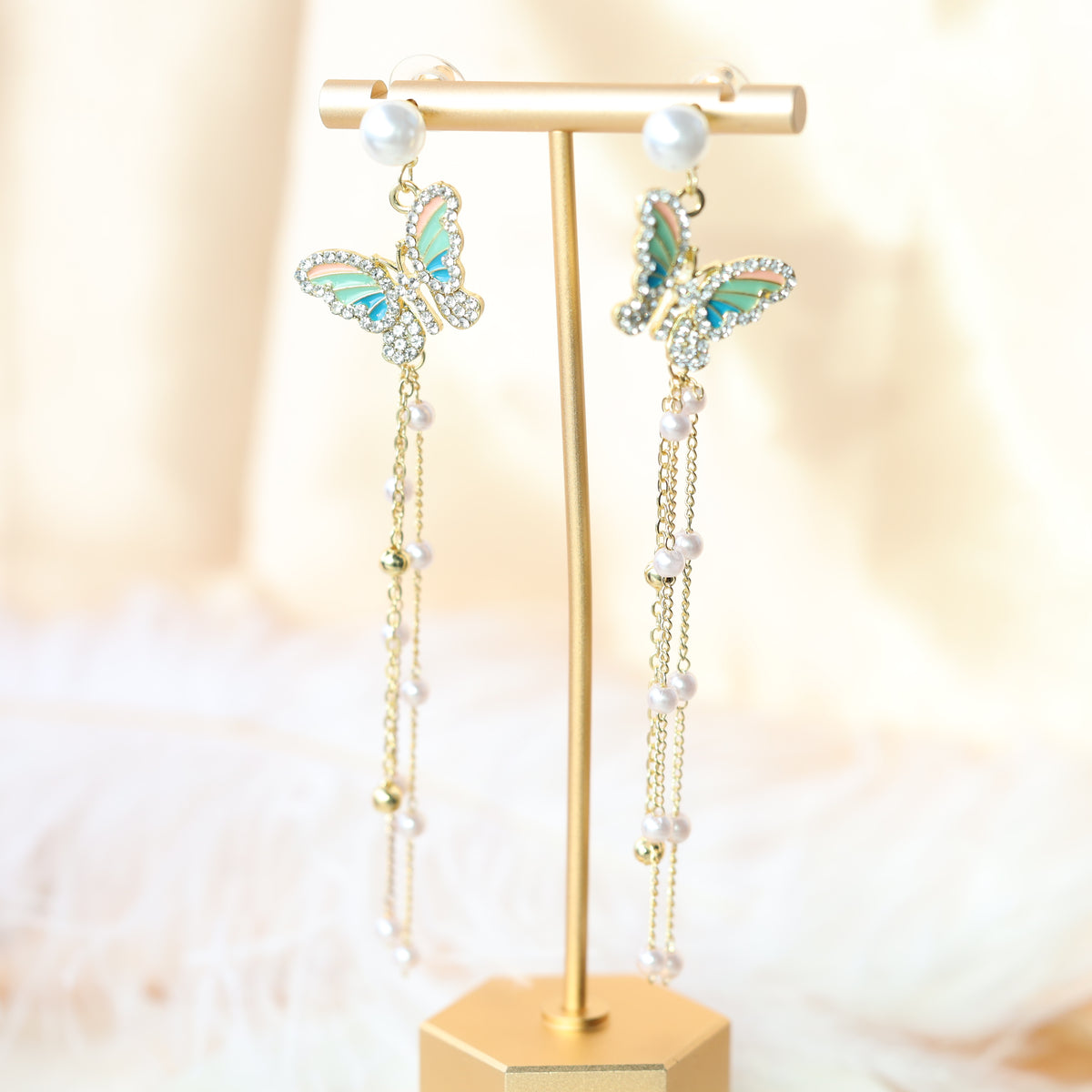 Wonderland Butterfly Long Dangle Earrings