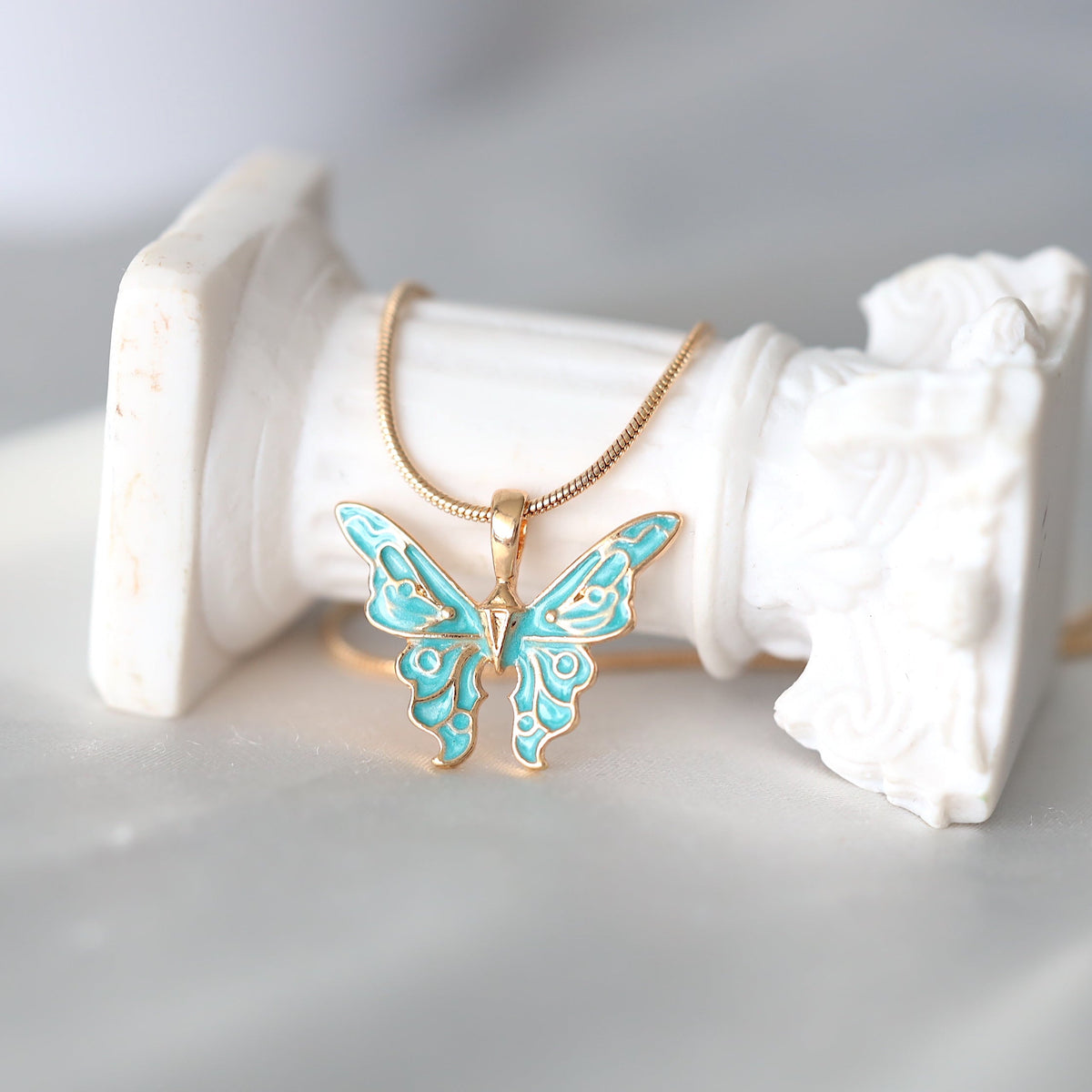 Pinky Butterfly Necklace