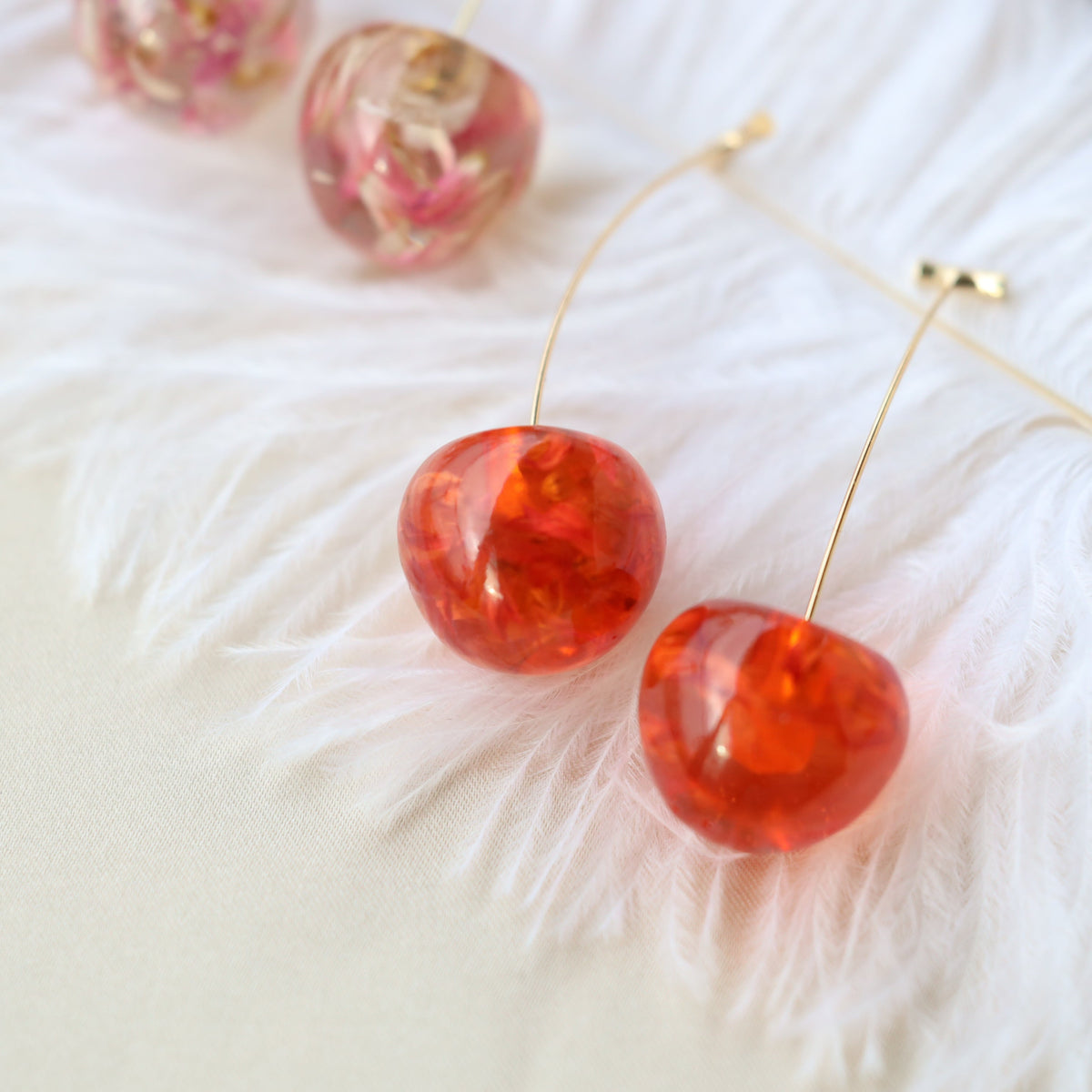 Dry Flower Cherry Earrings